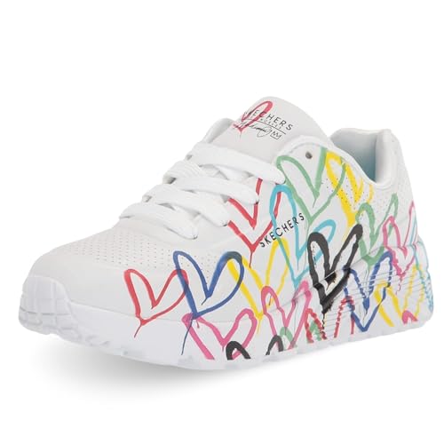 Skechers Mädchen 314064l Wmlt Sneaker, White Synthetic Multi Trim, 34 EU von Skechers