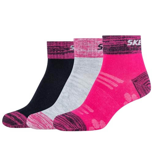 Skechers 3PPK Wm Mesh Ventilation Quarter Socks SK42022-0400, Girl socks, multicolour, 35-38 EU von Skechers