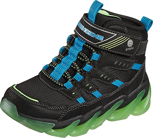 Skechers 400131L BBLM Stiefelette, Black Synthetic & Textile/Blue & Lime Trim, 27.5 EU von Skechers