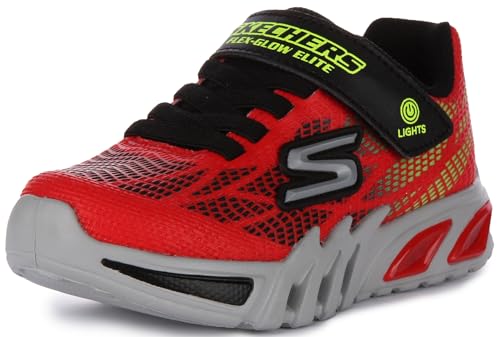 Skechers 400137L RDBK Sneaker, Red Synthetic/Black & Yellow Trim, 29 EU von Skechers