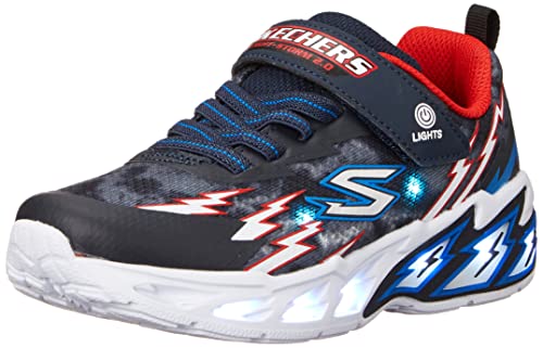 Skechers 400150L NVRD, Zapatillas, Marineblaues Textil/Synthetik/roter und weißer Rand, 29 EU von Skechers