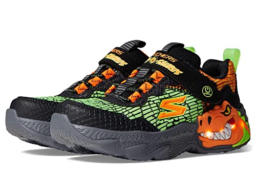 Skechers 400615L BKOR Sneaker, Black Synthetic/Orange & Green Textile/Tr, 33.5 EU von Skechers