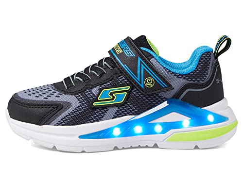 Skechers Jungen 401660L BKYB Sneaker, Black & Charcoal Textile/Yellow & Blue Trim von Skechers