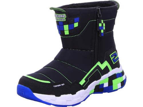 Skechers 402198L BBLM Stiefelette, Black Textile/Synthetic/Blue & Lime Trim, 43 EU von Skechers