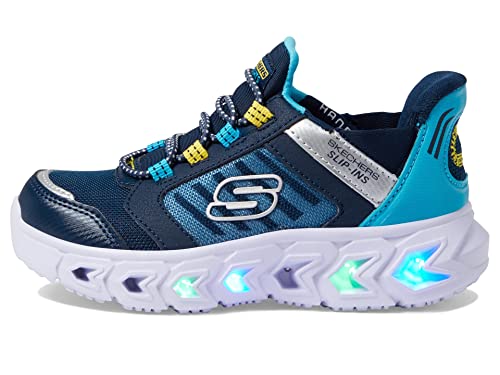 Skechers 403843l Nvbl Sneaker, Marineblau, synthetischer Stoff, Blauer und gelber Rand, 30 EU von Skechers