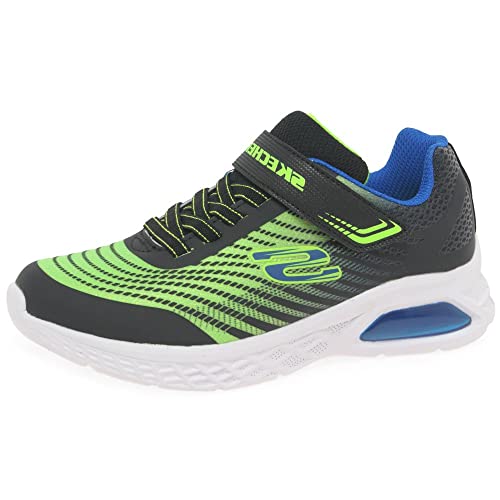 Skechers 403930L BBLM Sneaker, Black Synthetic/Lime Textile/Blue Trim, 27 EU von Skechers