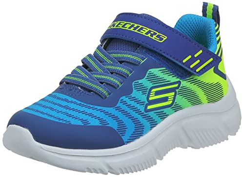 Skechers 405037L BLNV Sneaker, Blue & Yellow Textile/Navy Synthetic/Trim, 27 EU von Skechers