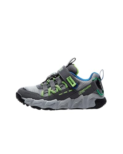 Skechers 406423L CCLM Sneaker, Charcoal Synthetic/Textile/Blue & Lime Trim, 35 EU von Skechers
