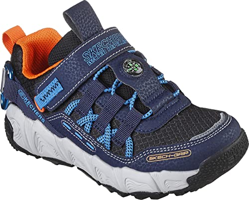 Skechers 406423L NVOR Sneaker, Marineblauer Synthetikstoff Besatz in Orange und Blau, 27.5 EU von Skechers