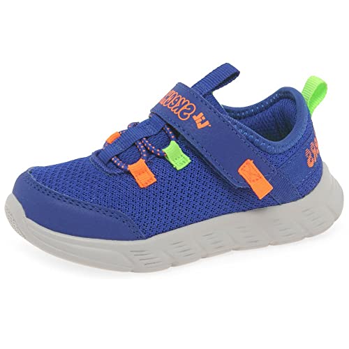 Skechers 407303N BLOR Sneaker, Blue Textile/Synthetic/Orange & Lime Trim, 19.5 EU von Skechers