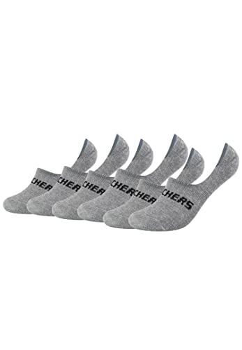 Skechers 6 Paar Unisex Footies Mesh Ventilation Socken SK44008, Farbe:Light Grey Melange 3390, Socken & Strümpfe:35-38 von Skechers