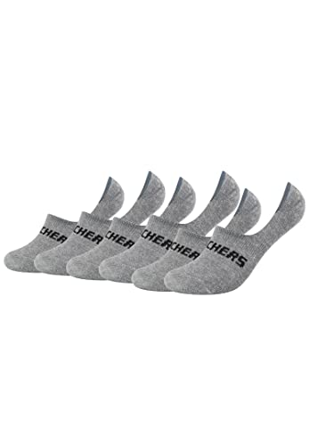 Skechers 6 Paar Unisex Footies Mesh Ventilation Socken SK44008, Farbe:Light Grey Melange 3390, Socken & Strümpfe:43-46 von Skechers