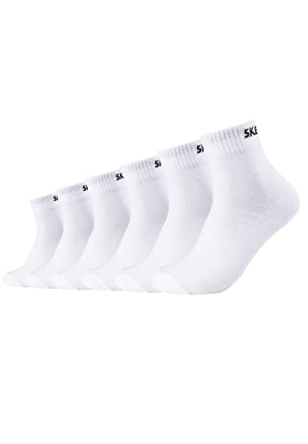 Skechers 6 Paar Unisex Quarter Socken SK42017, Farbe:White, Socken & Strümpfe:39-42 von Skechers