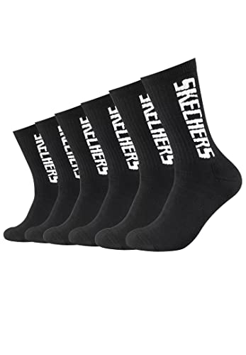 Skechers 6 Paar Unisex Sportsocken Tennissocken cushioned line Socken SK41042, Farbe:Black, Socken & Strümpfe:39-42 von Skechers