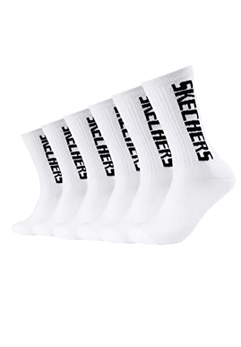 Skechers 6 Paar Unisex Sportsocken Tennissocken cushioned line Socken SK41042, Farbe:White, Socken & Strümpfe:35-38 von Skechers