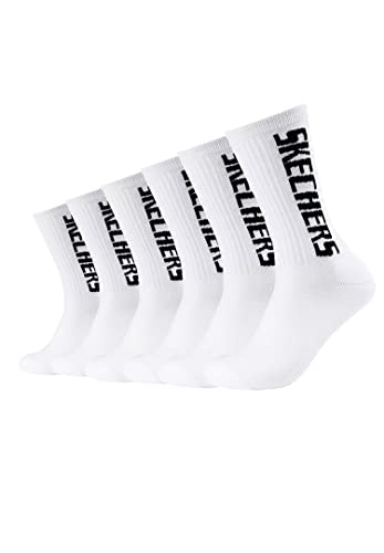 Skechers 6 Paar Unisex Sportsocken Tennissocken cushioned line Socken SK41042, Farbe:White, Socken & Strümpfe:43-46 von Skechers