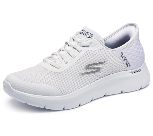 Skechers Herren Sneakers, Hands-Free Slip-Ins: Go Walk Flex Hands Up Sneaker, Weiss/opulenter Garten, 48.5 EU von Skechers