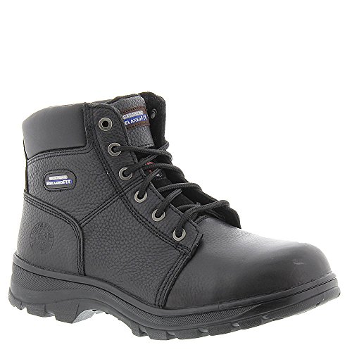 Skechers Herren Workshire Kampfstiefel, Black Embossed Leather, 48.5 EU von Skechers