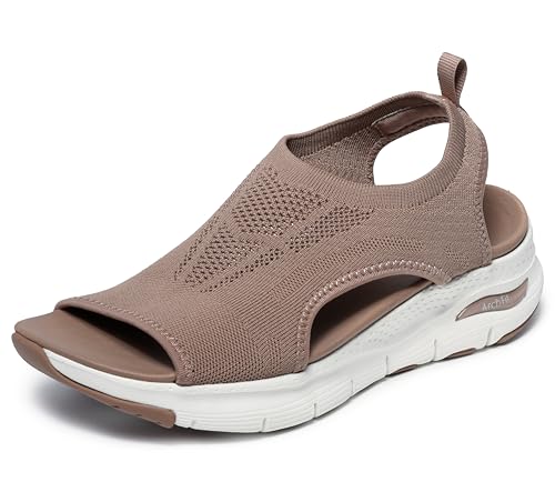 Skechers Damen-Strick-Sandalen Arch FIT-City Catch, Mokka, 41 EU von Skechers