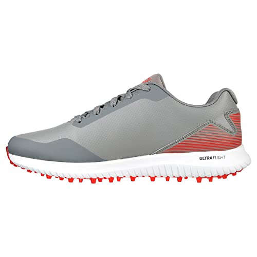 Skechers Herren Max 2 Arch Fit Wasserdichter Stachelfreier Golfschuh Sneaker, Grau/Rot, 43 EU von Skechers