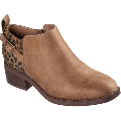 Skechers BOBS Damen Wander Luxe Textile Chestnut Heeled Stiefeletten, braun, 40 EU von Skechers