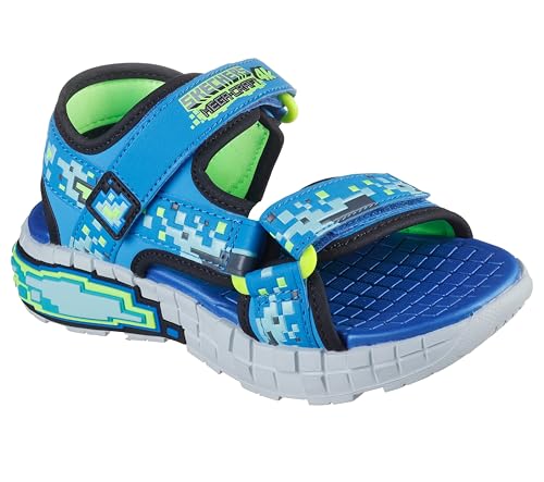 Skechers Baby-Jungen Mega-Splash 4K Flache Sandale, Blue/Lime, 21 EU von Skechers
