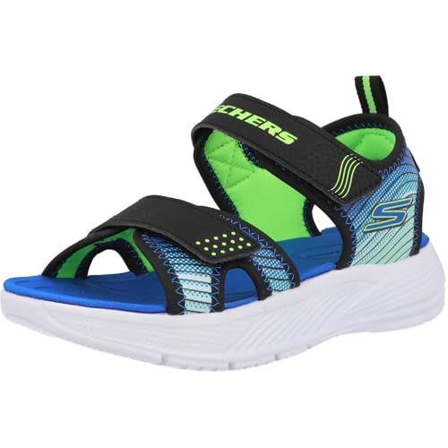 Skechers Baby-Jungen Microspec-Splash Flache Sandale, Black, 19 EU von Skechers