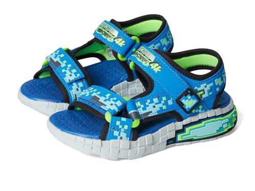 Skechers Mega-Splash 4K, Babyjungen Flache Sandale, Blue/Lime, von Skechers
