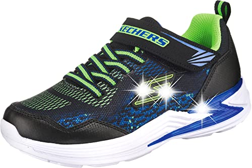 Skechers Jungen Erupters Iii Derlo Sneaker, Black Mesh Synthetic Blue Lime Trim, 37 EU von Skechers