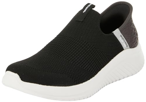 Skechers Boys Schlüpfen, Black Textile/White & Silver Trim, 36 EU von Skechers