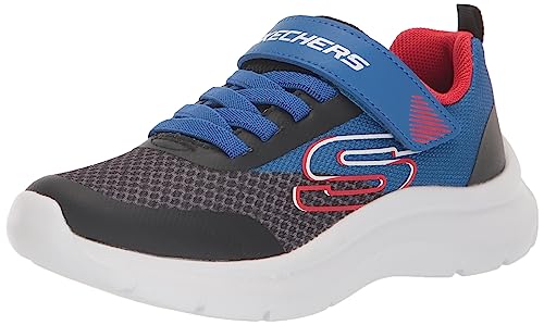 Skechers Boys Sneaker, Royal & Black Textile/Synthetic/Red & WHI, 36 EU von Skechers