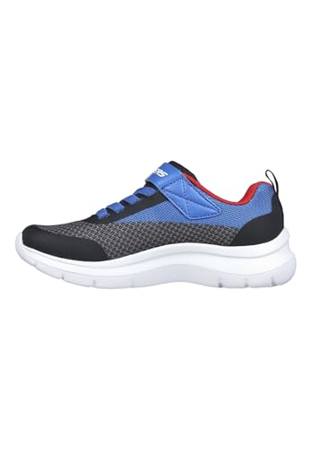 Skechers Boys Sneaker, Royal & Black Textile/Synthetic/Red & WHI, 37.5 EU von Skechers