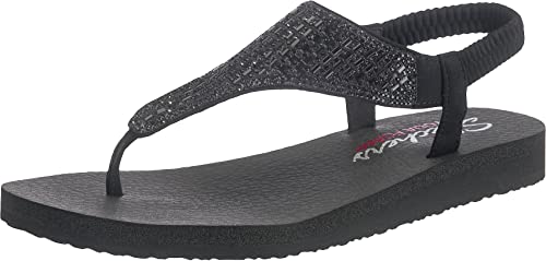 Skechers Cali Meditation Rock Crown Damen-Sandale, Schwarz (schwarz / schwarz), 37 EU von Skechers