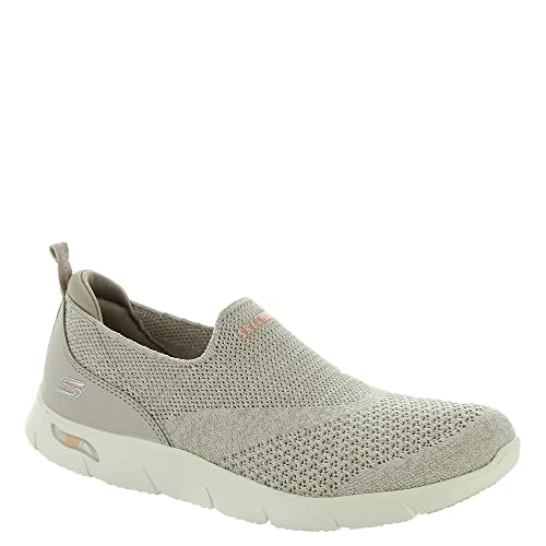 Skechers Herren 104164 TPE Sneaker, Taupe Heathered Knit/Peach Trim, 35.5 EU von Skechers