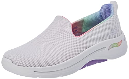 Skechers Damen 124867 Wlv Sneaker, Weißer Textil-Lavendel, 36 EU von Skechers