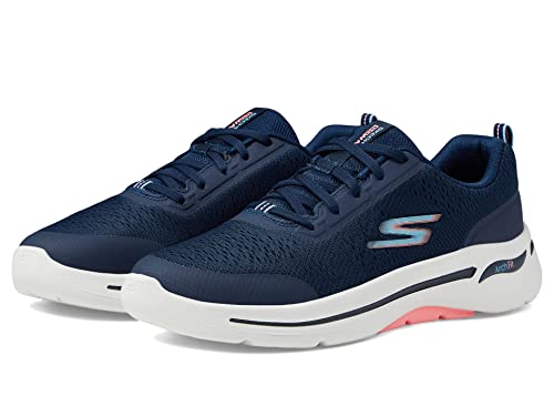 Skechers Damen 124887 Nvpk Sneaker, Marineblauer Textilbesatz in Rosa, 36 EU von Skechers