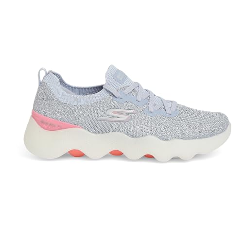 Skechers Damen 124905 Gypk Sneaker, Grauer Stoff, Pinker Rand, 37 EU von Skechers