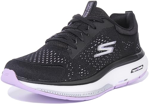 Skechers Damen 124933 BKLV Sneaker, Black Textile/Lavender Trim, 41 EU von Skechers