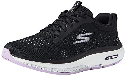 Skechers Damen 124933 Bklv Sneaker, Schwarzer Textil-Lavendelrand, 40 EU von Skechers