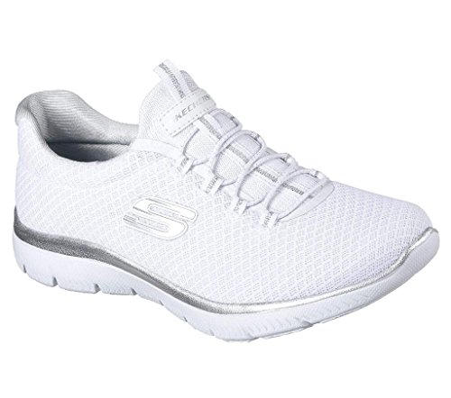 Skechers Damen Summits Sneaker, Weiß Silber, 39.5 EU von Skechers