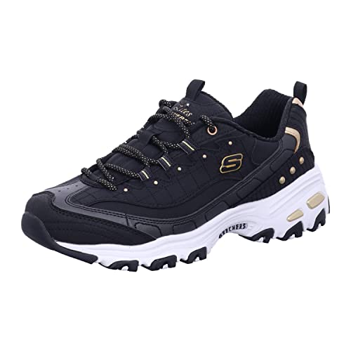 Skechers Damen 149267 Bkgd Sneaker, Schwarzer Duraleather Goldbesatz, 42 EU von Skechers