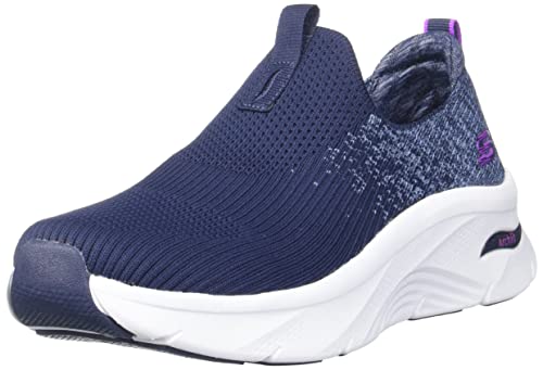 Skechers Damen 149684 NVY Sportschuhe, Marineblau gestrickter violetter Rand, 35 EU von Skechers