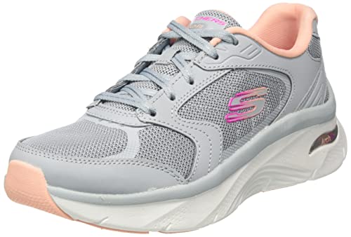 Skechers Damen 149686 Gycl Sneaker, Grau Leder Mesh Koralle Rosa Trim, 39 EU von Skechers