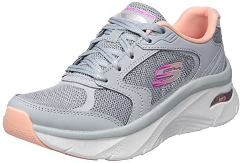 Skechers Damen 149686 Gycl Sportschuhe, Graues Ledernetz Korallenrosafarbener Rand, 35 EU von Skechers