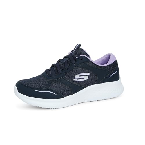 Skechers Damen 149993 Nvpr Sneaker, Navy Duraleather Mesh lila Rand, 40 EU von Skechers