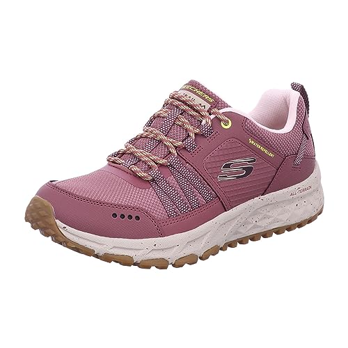 Skechers – 180061 Mve, niedrig geschnittene Wanderschuhe für Damen, lilafarbenes Leder-Mesh mit gelbem Besatz, 36 EU von Skechers