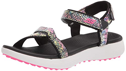 Skechers Damen 600 Spikeless Golf Sandalen Golfschuh, Schwarz/mehrfarbiges Schlangenmuster, 40 EU von Skechers