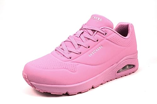 Skechers Damen UNO Stand on Air Sneaker, Rosa Durabuck Mesh, 37.5 EU von Skechers