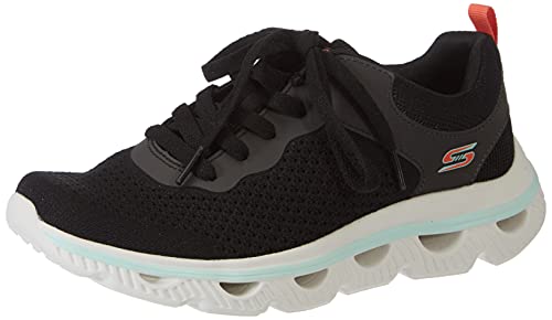 Skechers Damen Arc Waves Bobs Star Sneaker, Black Engineered Knit Orange Aqua Trim, 40 EU von Skechers