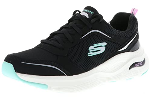 Skechers Damen Arch Fit Gentle Stride Sneaker, Black Leather Mesh Mint Trim, 39 EU von Skechers